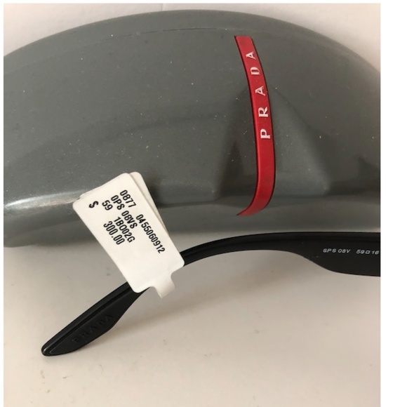 Prada Sunglasses Black Polarized Square Wrap Matte PS08VS SPS 08V 1BO-02G 59mm - Picture 11 of 16